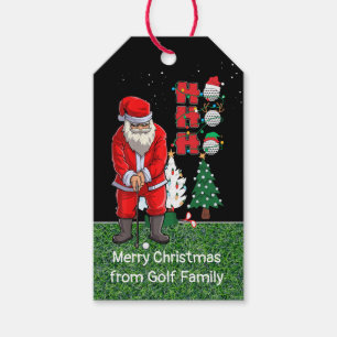 Golf Christmas with Santa Claus golfing Gift Tags