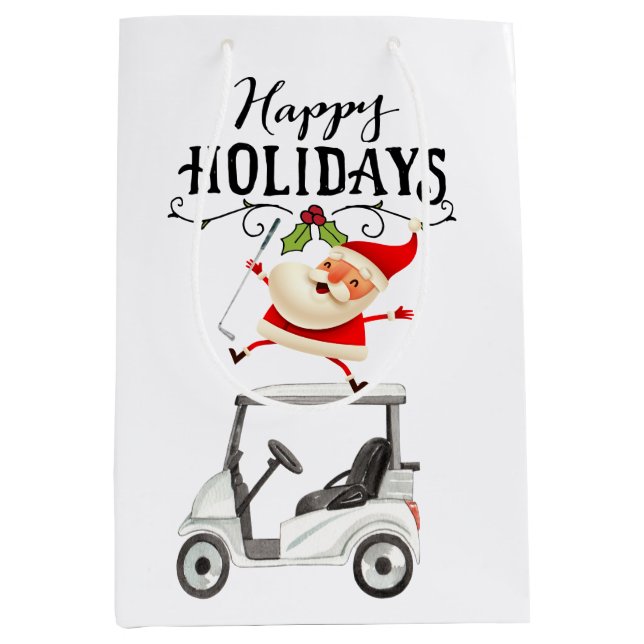 Golf Christmas with Santa Claus  Medium Gift Bag (Front)