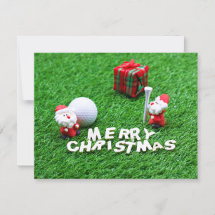 Golf Christmas with Santa golf ball and tee