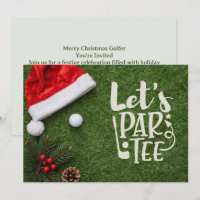 Golf Christmas with Santa hat on green