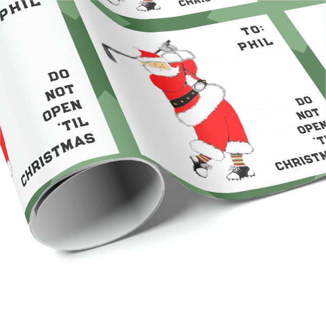 Golf Christmas Wrapping Paper (Roll Corner)