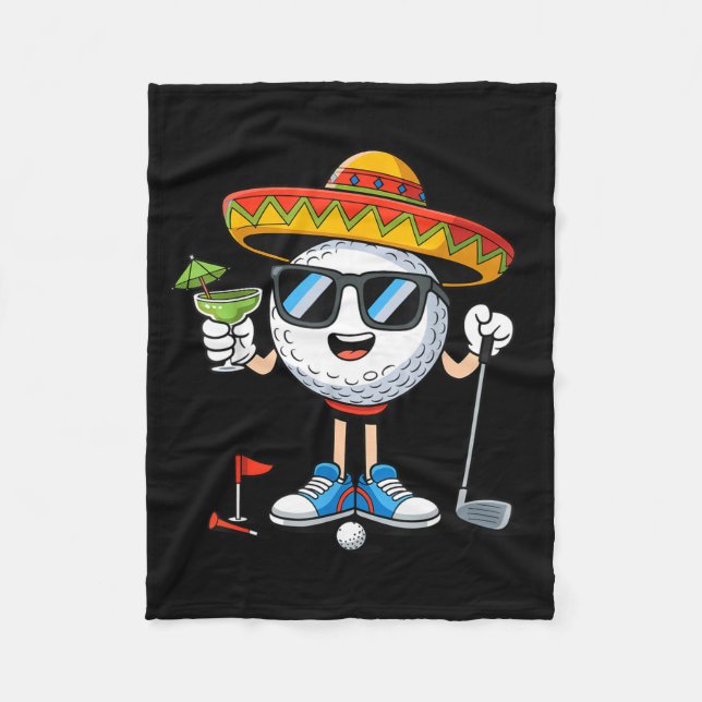 Golf cinco de mayo golfing  fleece blanket (Front)
