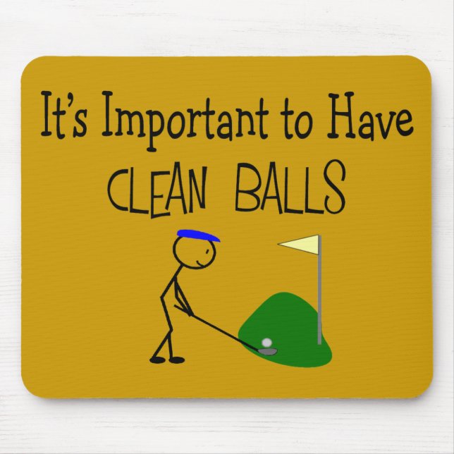 Golf "CLEAN BALLS"  Golf Humour Gifts Mouse Pad (Front)