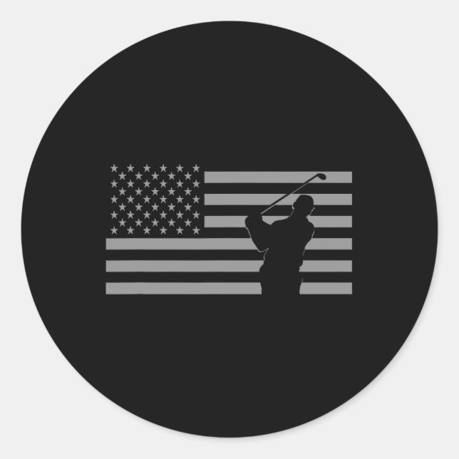 Golf Clothing Apparel Gifts For Golfers American F Classic Round Sticker (Front)