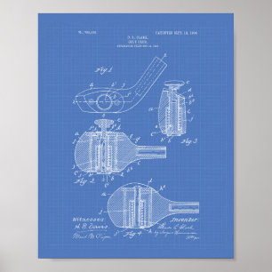 Golf Club 1904 Patent Art - Blueprint Poster
