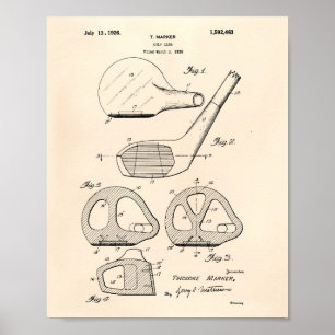 Golf Club 1926 Patent Art - Old Peper Poster