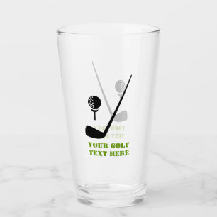 Golf club and ball black and green custom glass