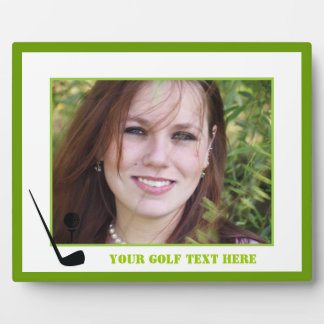 Golf club and ball black, green custom plaque