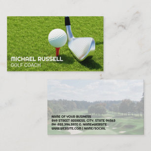 Golf Club and Ball Course Business Card