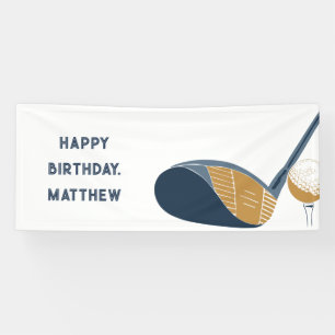 Golf Club and Ball Personalised Golfers Birthday Banner
