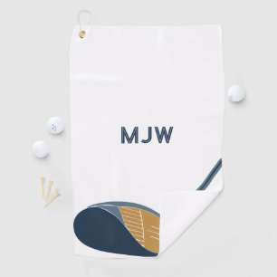 Golf Club and Ball Personalised Golfers Name Towel