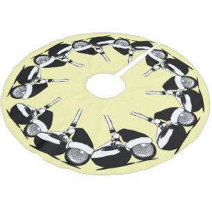 Golf Club and Ball Santa Hat Christmas Brushed Polyester Tree Skirt