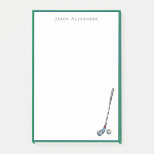Golf club & ball Personalises Post-it Notes