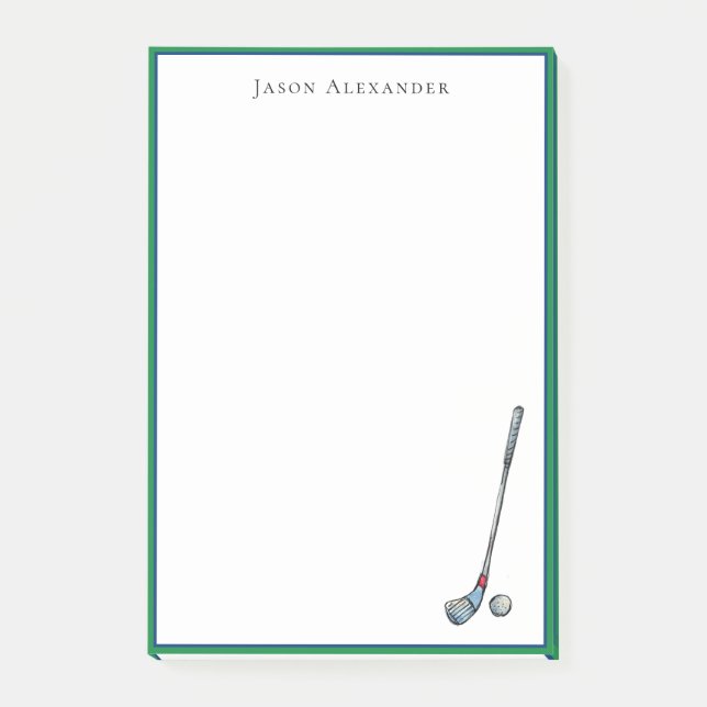 Golf club & ball Personalises  Post-it Notes (Front)