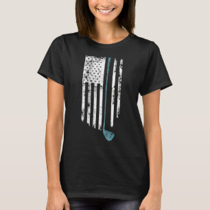 Golf Club Blue Line American Flag  Golfer 4th Of J T-Shirt