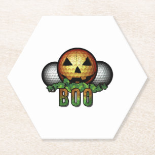 Golf Club Course Halloween Golfer Retirement Gift Paper Coaster