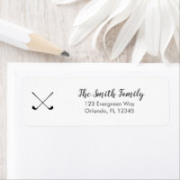 Golf Club Golfer Art Address Label