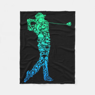 Golf Club Golfer Golfing Men Kids Boys Fleece Blanket