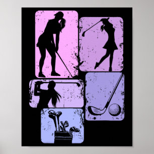 Golf Club Golfer Golfing Women Girls Kids  Poster
