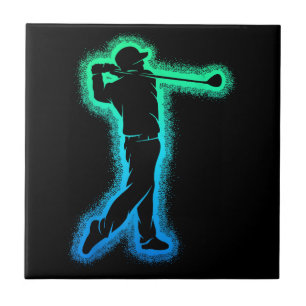 Golf Club Golfer Kids Boys Men Golfing Tile