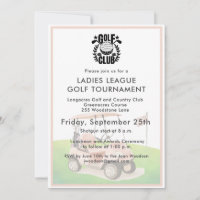 Golf Club Ladies League Tournament Logo Invitatio