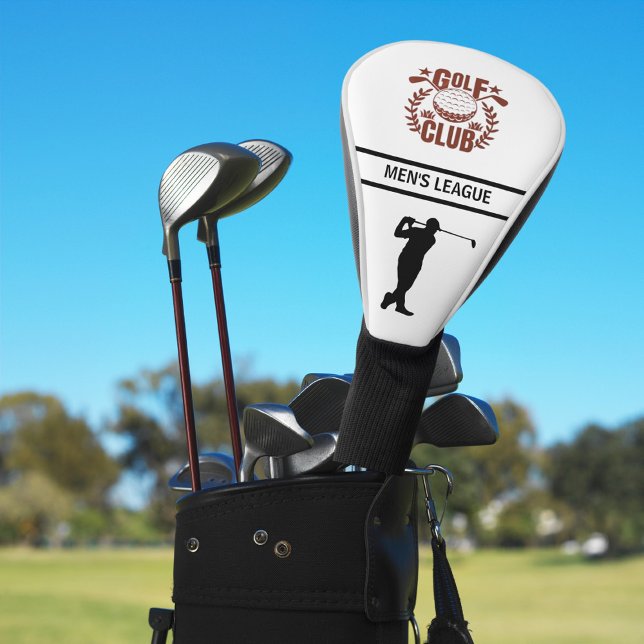 Golf Club League Logo Name Golf Swing White Golf Head Cover (Creator Uploaded)