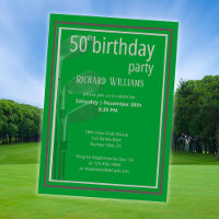Golf Club Modern Formal Green Grey 50th Birthday
