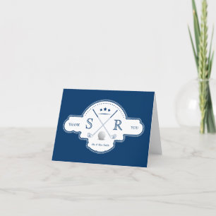 Golf Club Monogram Initials Thank You Cards