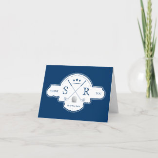 Golf Club Monogram Initials Thank You Cards