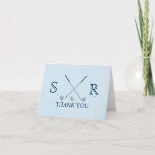 Golf Club Monogram Initials Thank You Cards