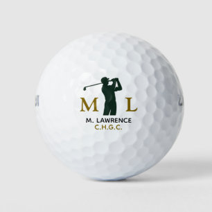 Golf Club Name Abbreviation with Monogram Balls