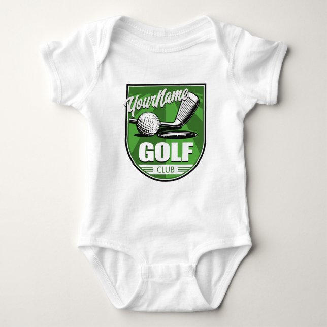 Golf Club NAME Pro Golfer Player Personalised   Baby Bodysuit (Front)