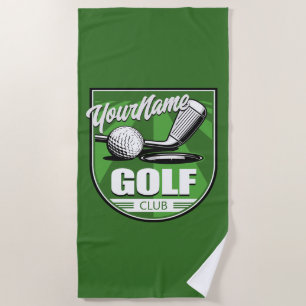 Golf Club NAME Pro Golfer Player Personalised  Beach Towel
