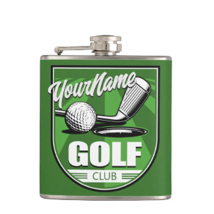 Golf Club NAME Pro Golfer Player Personalised  Hip Flask