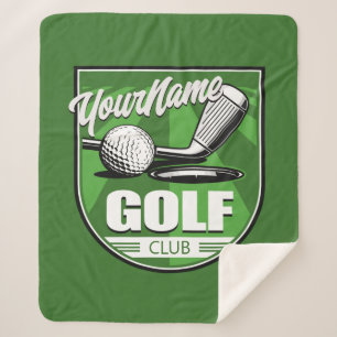 Golf Club NAME Pro Golfer Player Personalised Sherpa Blanket