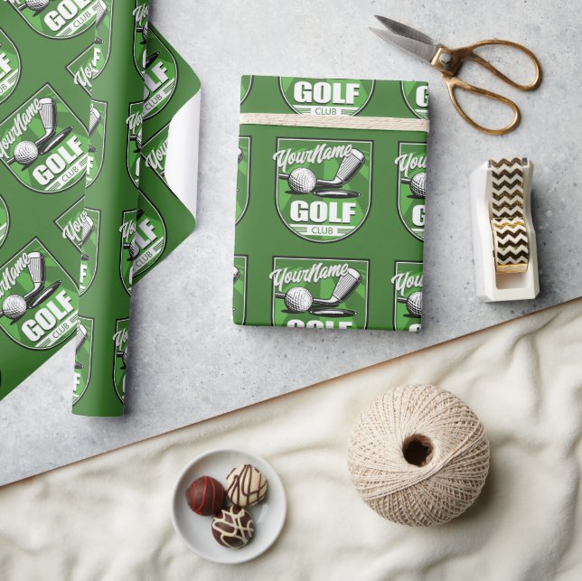 Golf Club NAME Pro Golfer Player Personalised   Wrapping Paper (Crafts)