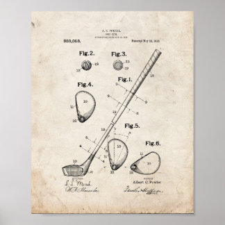 Golf-club Patent - Old Look Poster