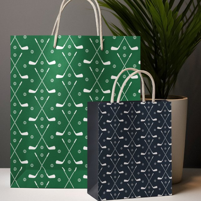 Golf Club Pattern Paper Plate Medium Gift Bag (gift bag, birthday surprise gift bag, teddy bear gift bag, wine gift bag, travel bag, use and throw )