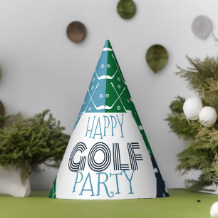 Golf Club Pattern Paper Plate Party Hat