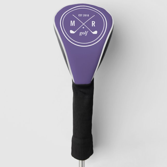 Golf CLub personalised logo monogram ultraviolet Golf Head Cover (Front)