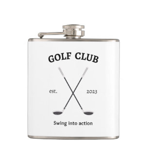 Golf club, swing into action hip flask