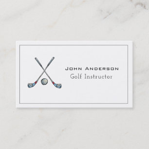 Golf clubs & Ball Golf Instructor Business Card