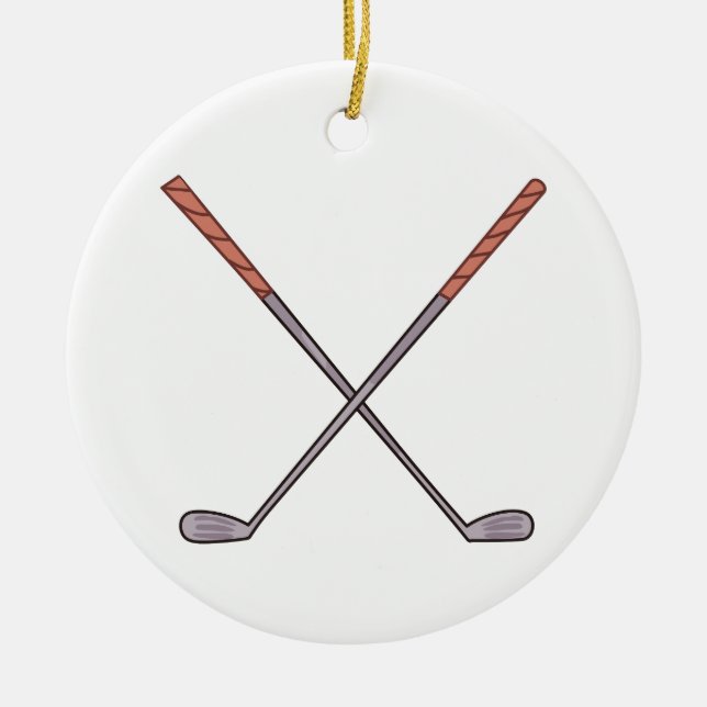 Golf Clubs Ceramic Tree Decoration (Front)