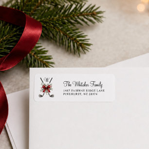 Golf Clubs Christmas Watercolor Elegant Script