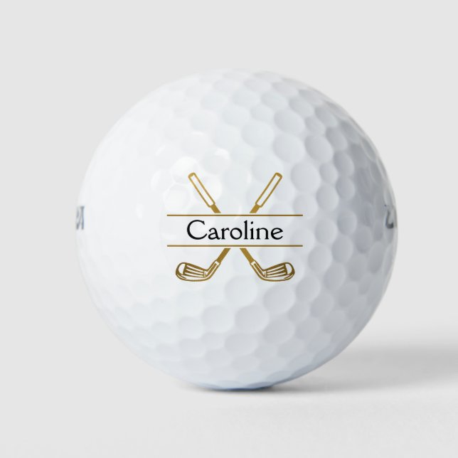 Golf Clubs Monogram Gold Golf Balls (Front)