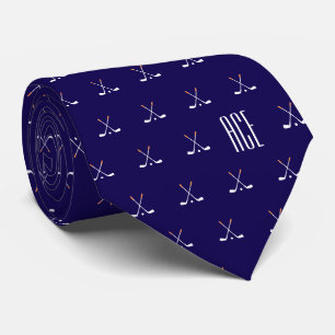 Golf Clubs Monogrammed Dark Blue Tie