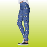 Golf clubs pattern cool blue leggings<br><div class="desc">Fun patterned leggings in blue for a keen golfer. The repeating pattern is created with crossed golf clubs and golf balls,  on a cool blue background.</div>