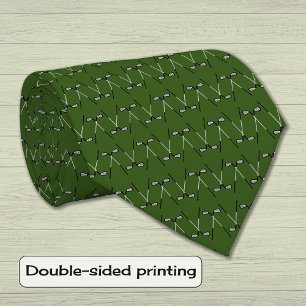 Golf clubs pattern forest green tie