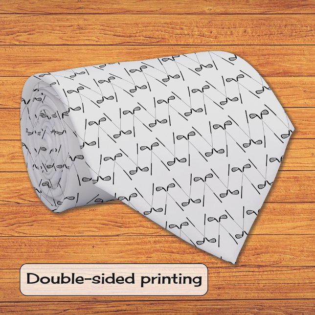 Golf clubs pattern smart grey tie (Creator Uploaded)