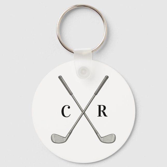 Golf Clubs Personalized Key Ring (Front)